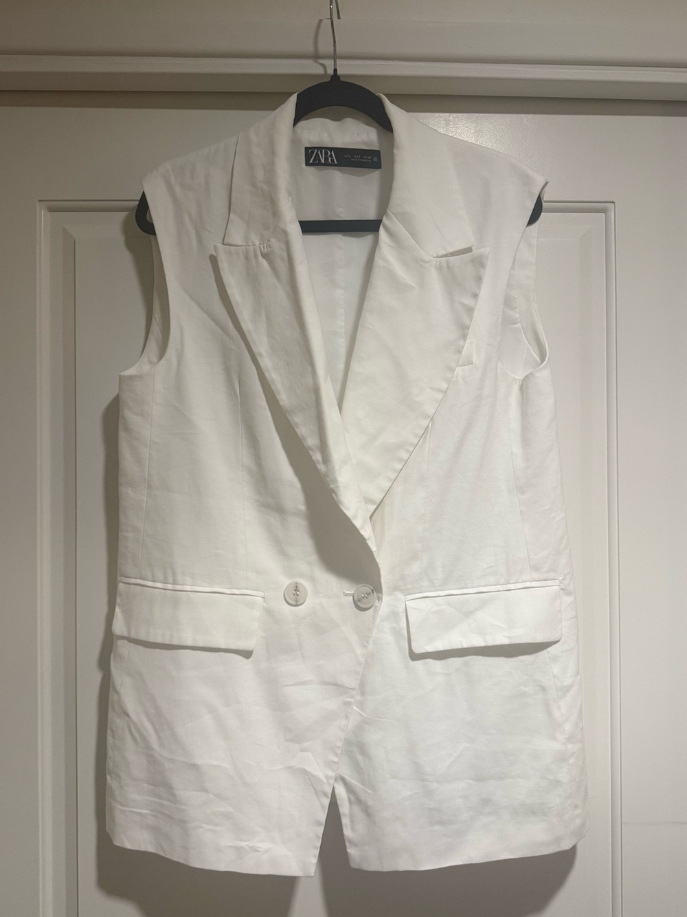 ZARA White Blazer Vest (S)
